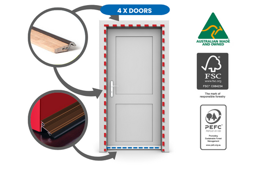 4 x Door Draught Proofing Kit | 4 Doors | Door Seals