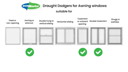 Draught Dodgers for Wind Out | Outward Opening | Awning | Casement