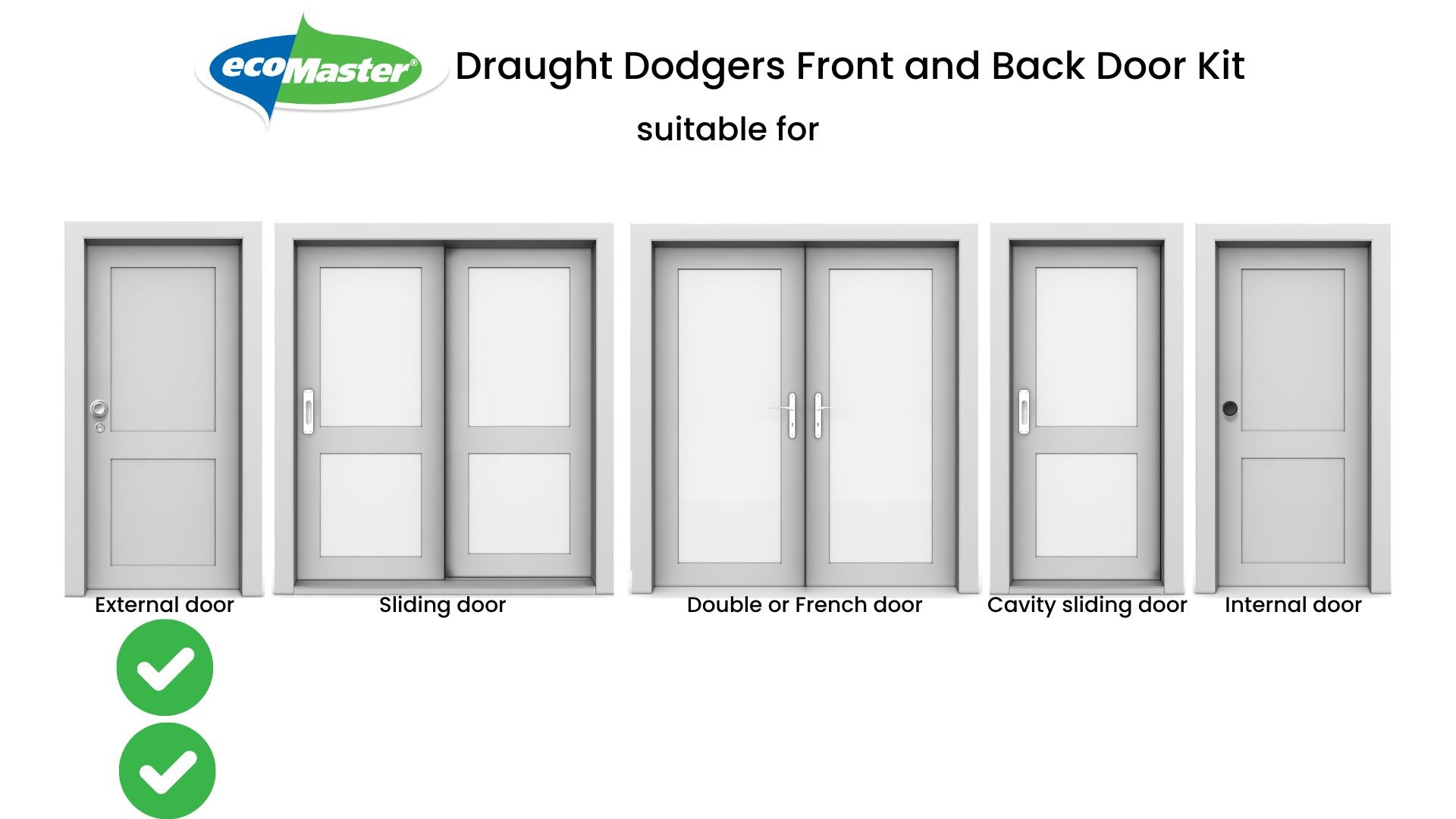 Front and Back Door Draught Proofing Kit | Two Doors